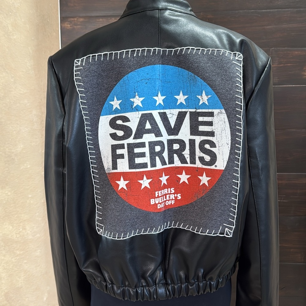 Save Ferris Black Bomber Jacket Size L